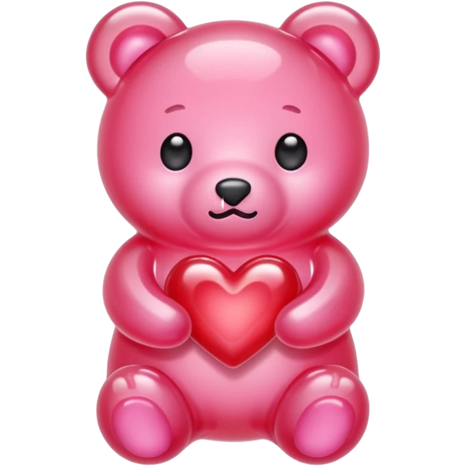 pastel pink jelly bear heart jelly red kawaii emoji