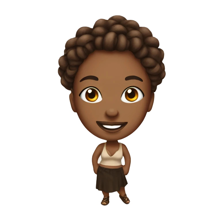 Pinup with brown dreadlocks  emoji