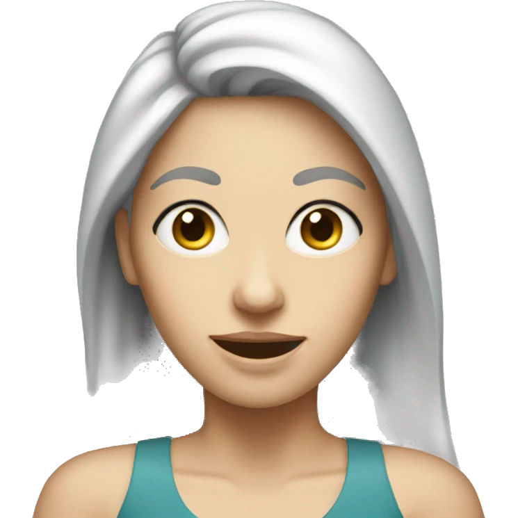 white woman showing viewer phone emoji