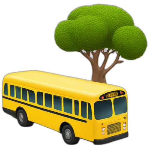 Bus and tree emoji