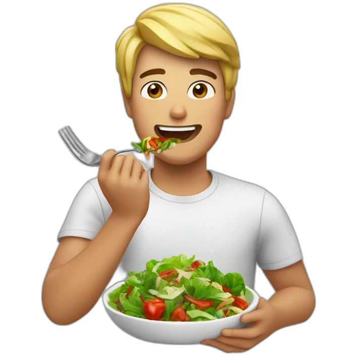 Jove eating a spicy salad emoji