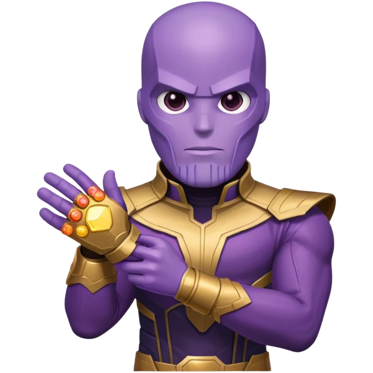 Thanos with Infinity Gauntlet as Squid Game contestant emoji