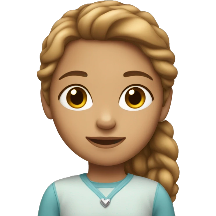 Light-skinned brown-haired girl shows love emoji