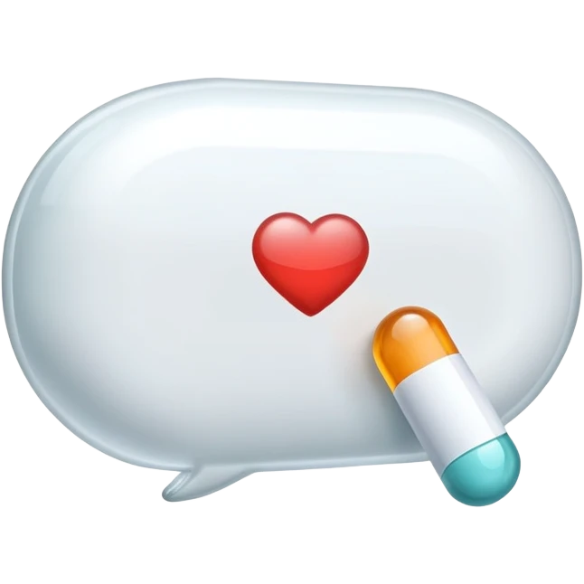 a chat bubble delivering medicine emoji