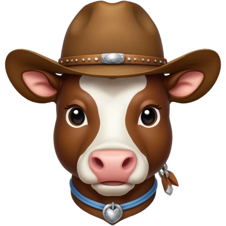 Cow wearing a cowboy hat emoji