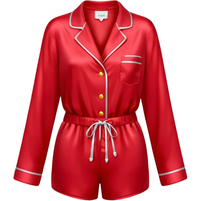 Pijama de satin color cherry emoji