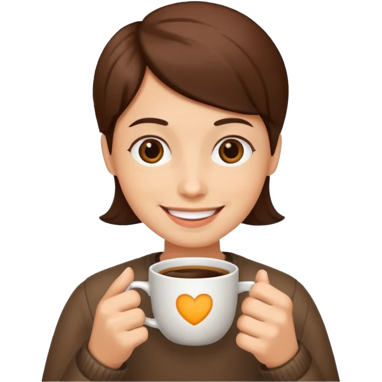 Saya sedang bahagia karena baru saja mendapatkan hadiah kopi emoji