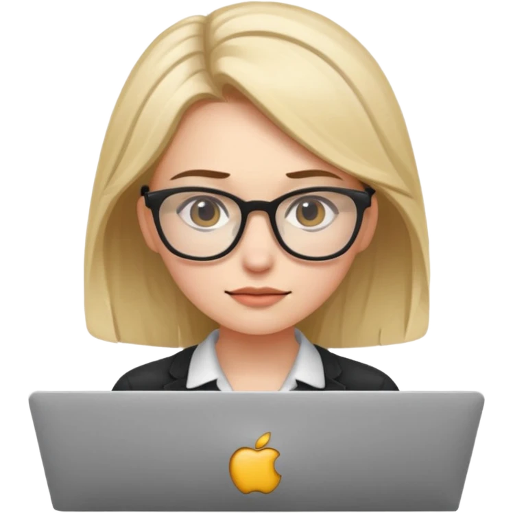 young female programmer working very hard on the computer, squinting emoji