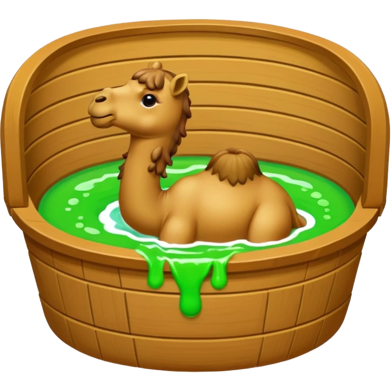 Camel in sauna slime green emoji