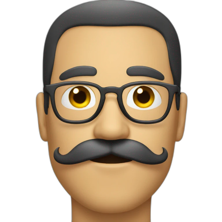 Homme avec moustache carré emoji