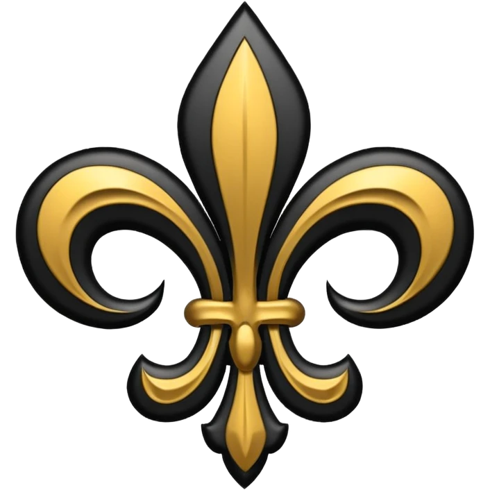 Louisiana state outline black and fluer de lis gold emoji