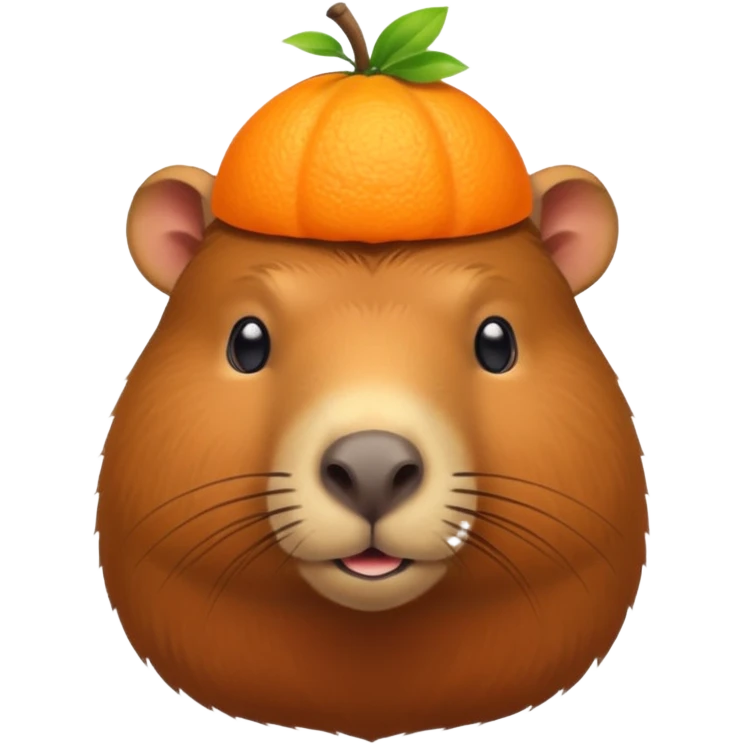 
capybara with orange on head emoji