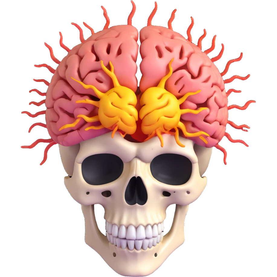 skull brain explosion emoji