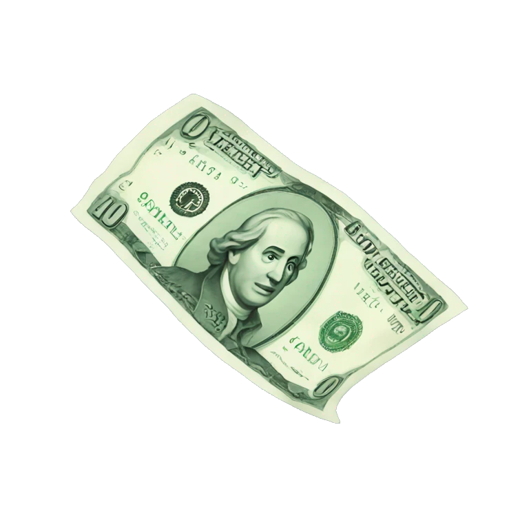 one banknote floating in the air emoji