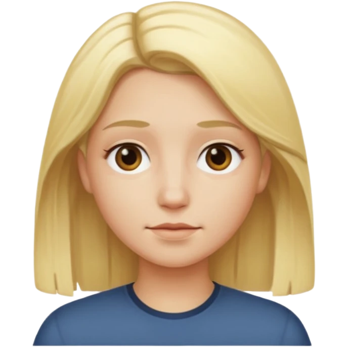 Blonde middle part white skinned emoji