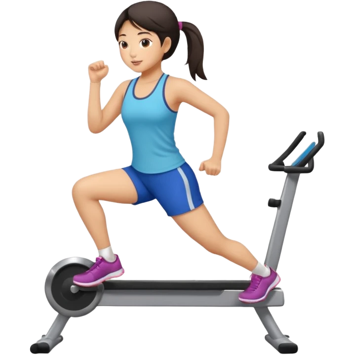 Asian girl exercising emoji