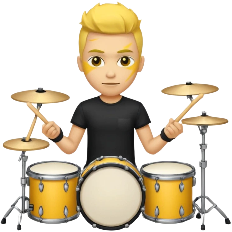 drummer with yellow skin at drum kit emoji