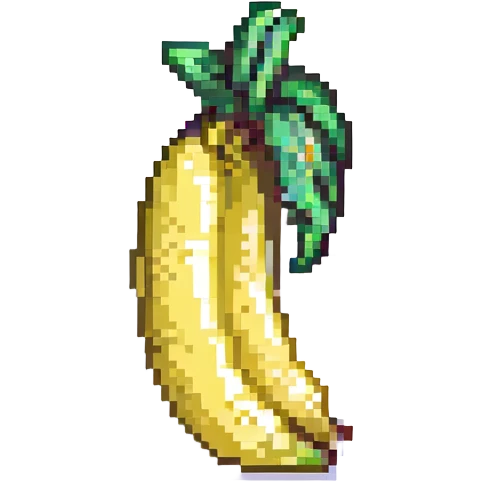 a banana pixel art emoji