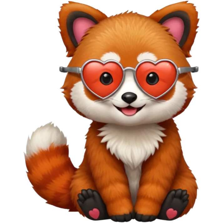 red Panda with heart glasses emoji