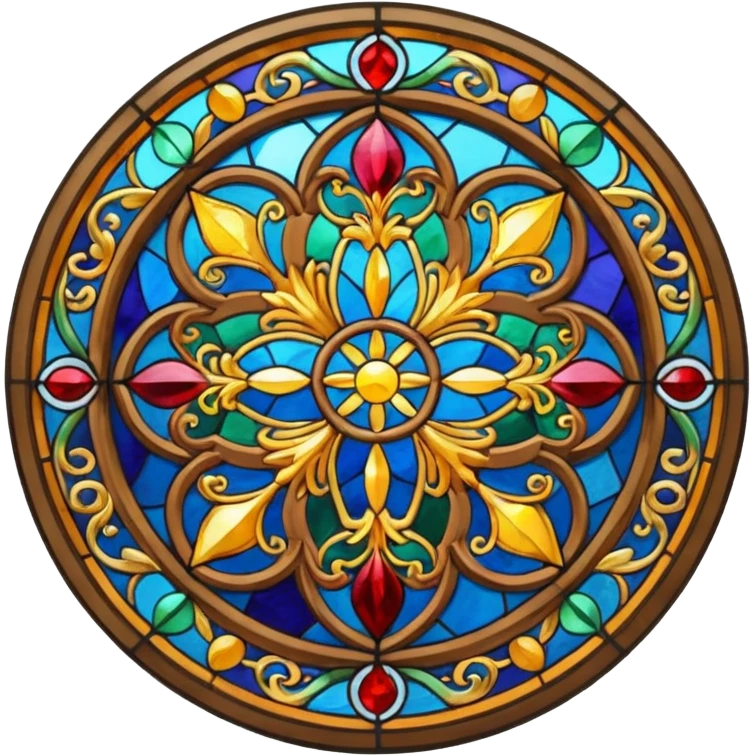 stained glasses round emoji