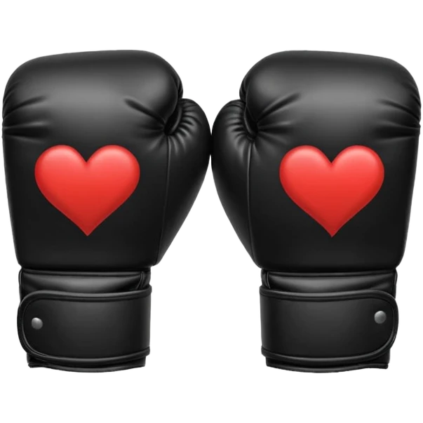 Genera un emoji de guantes de boxeo negros con corazones rotos  emoji