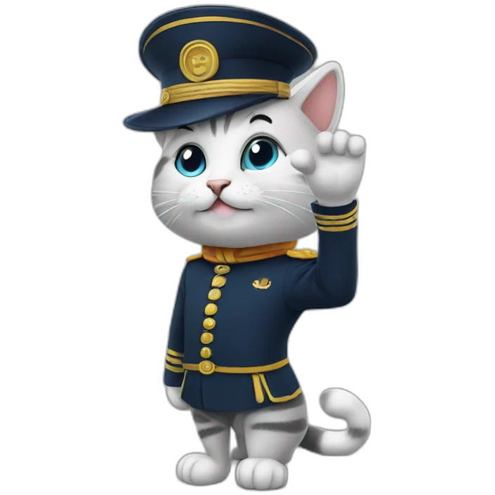 cat saluting emoji