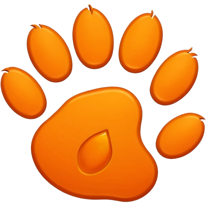 Orange paw print emoji