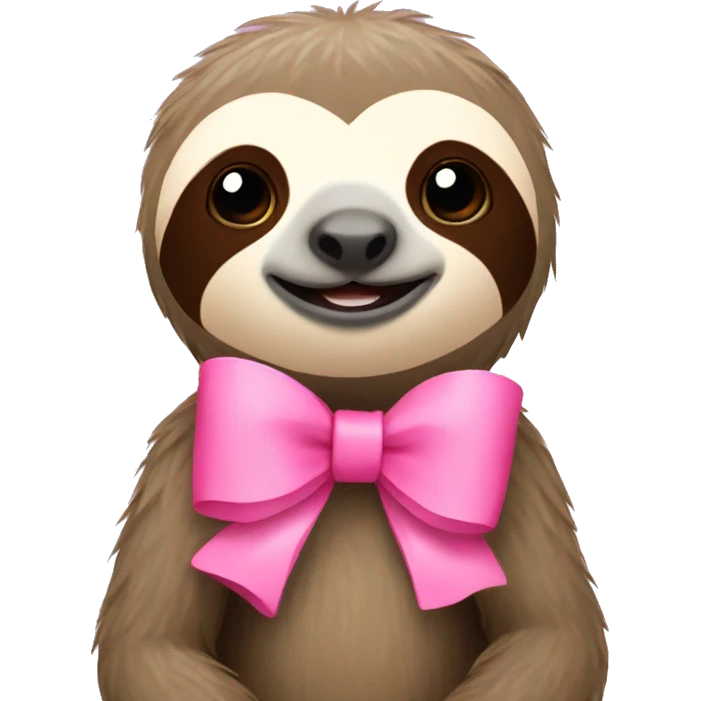 Sloth with pink bow  emoji