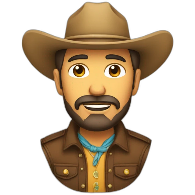 VAQUERO CON SOMBRERO Y BARBA SALUDANDO emoji
