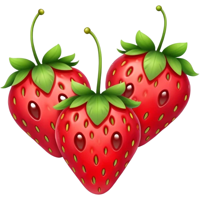 three strawberry tanghulu emoji