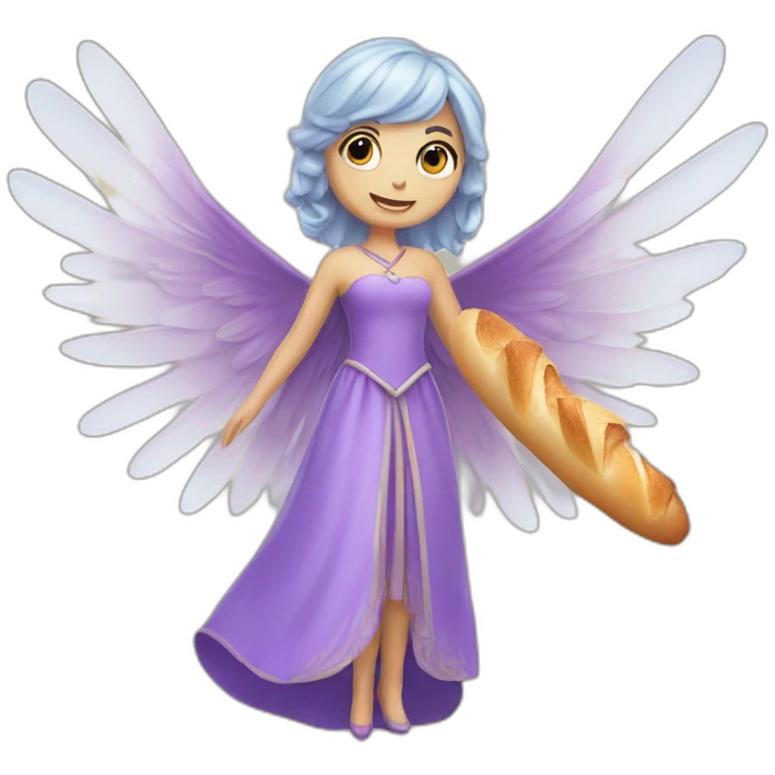 Une fée avec des ailes et magique baguette emoji