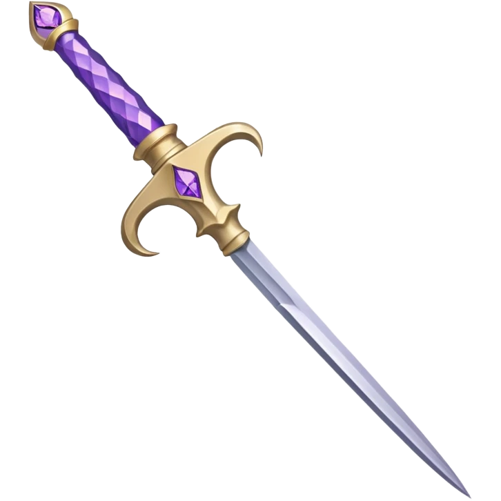 beige dagger with purple diamond on the handle emoji