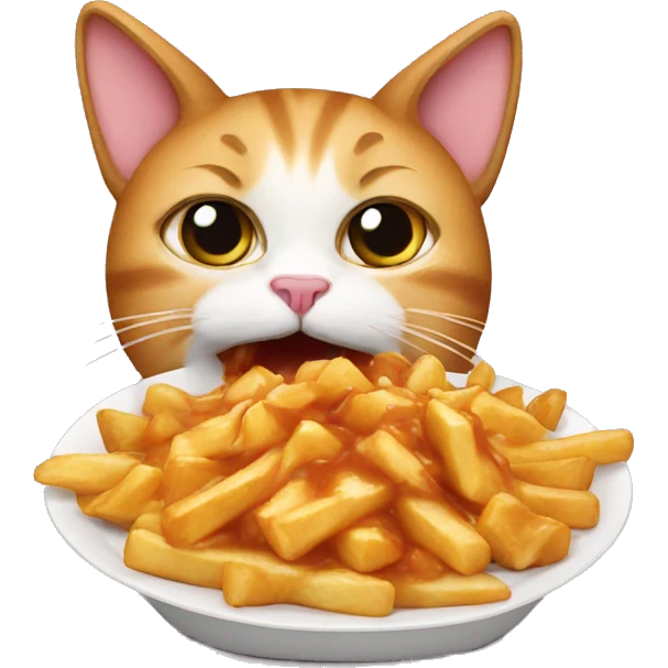 Cat eat poutine emoji