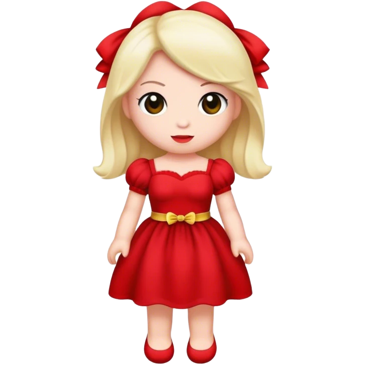 stuffed toy in red dress emoji
