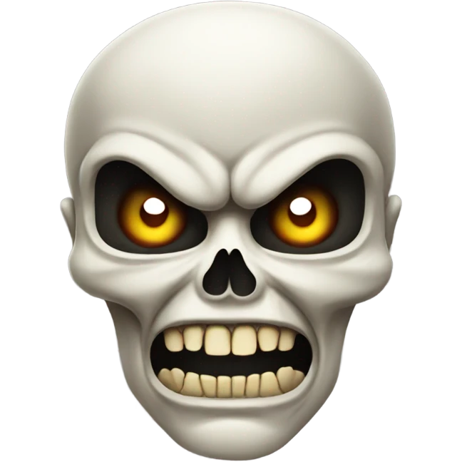 Angry skull with open mouth emoji