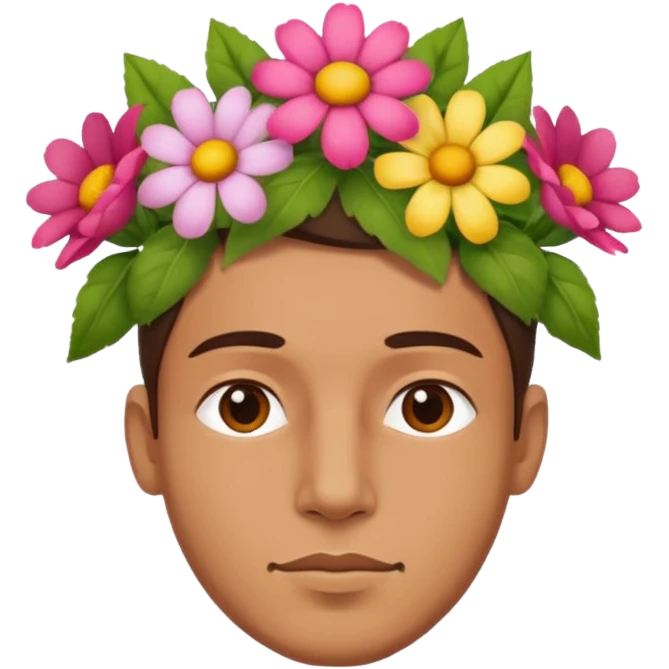 Man flowers head emoji