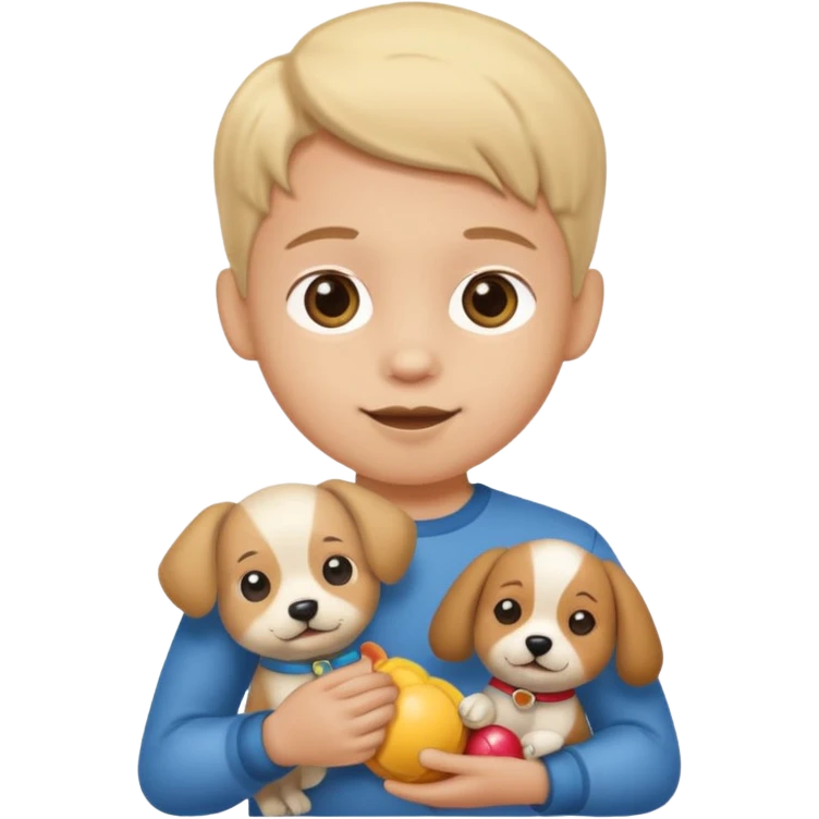 child with dog toy emoji