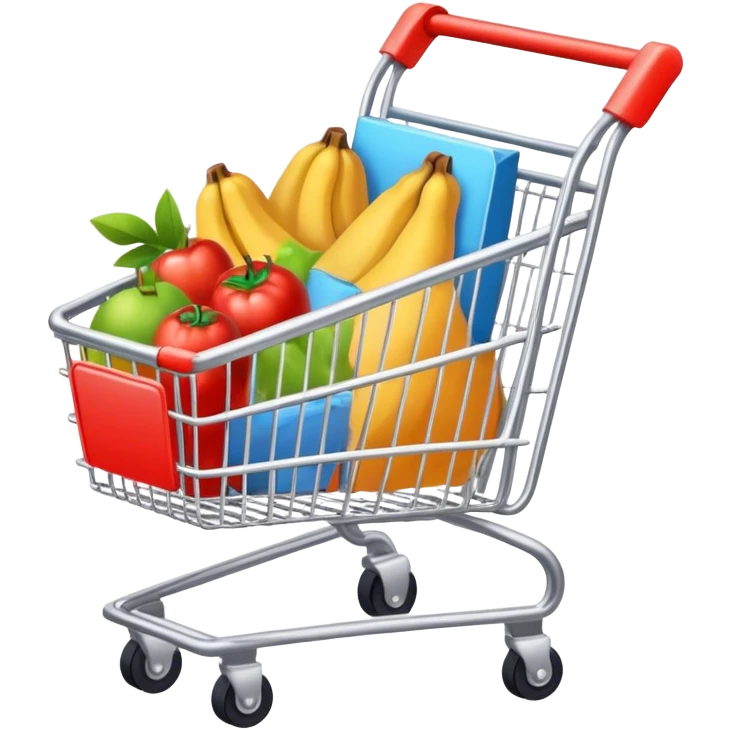 shopping cart load with shopping items emoji