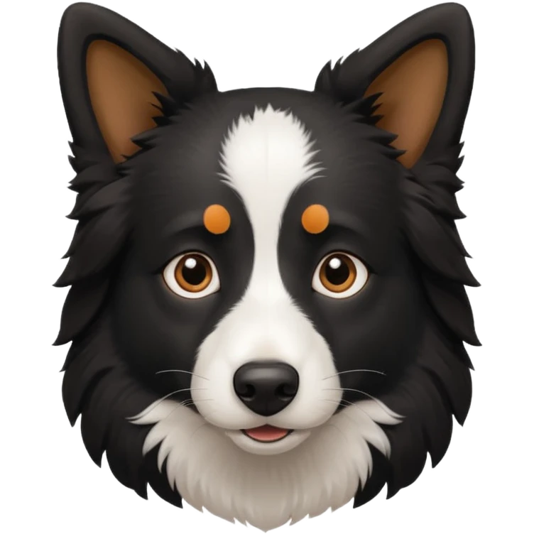 border collie black fur with brown on the eyebrows and neck emoji