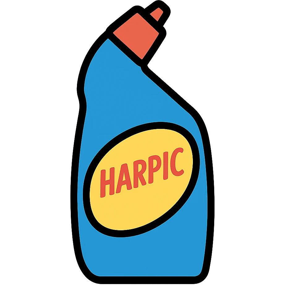 color outline icon of a Harpic toilet cleaner bottle emoji