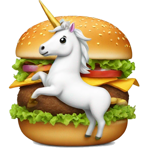 Unicorn in burger emoji