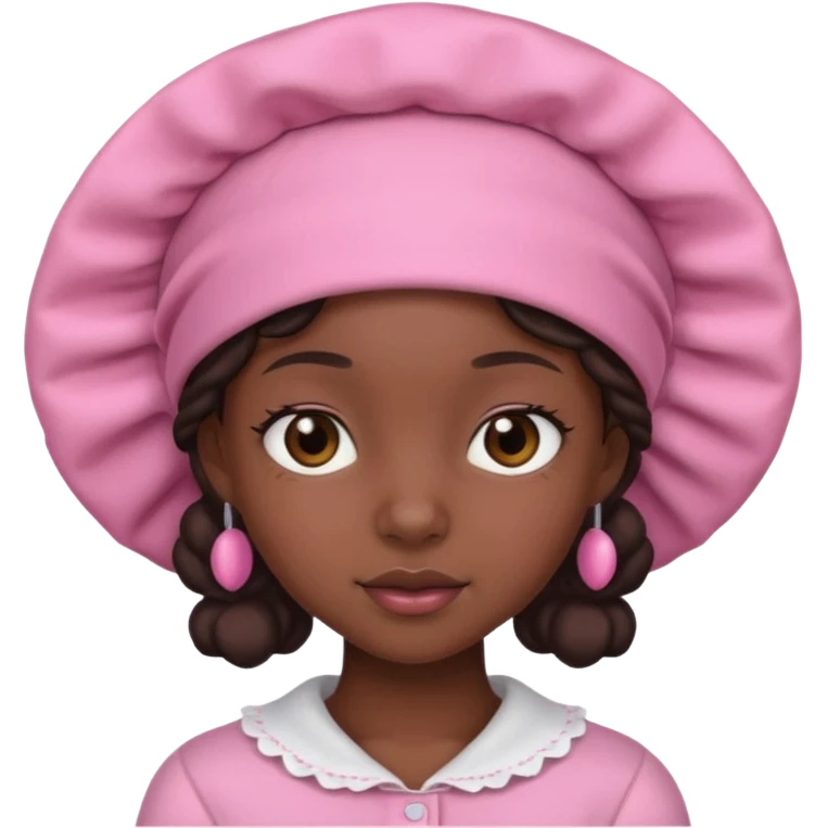 Black girl with pink bonnet teen emoji