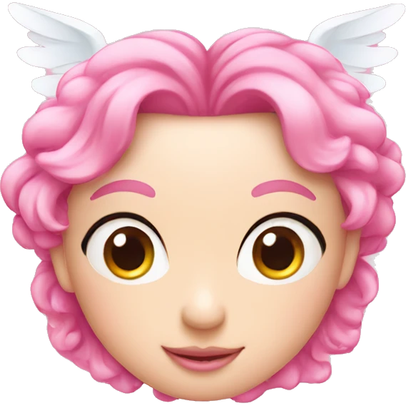 cute pink heart with angel emoji