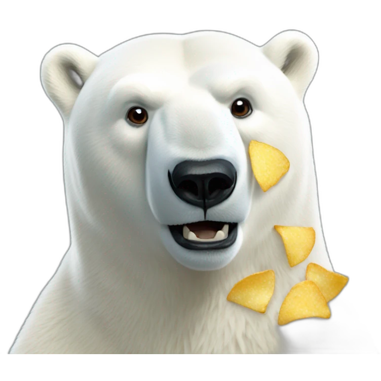 polar bear eats chips emoji