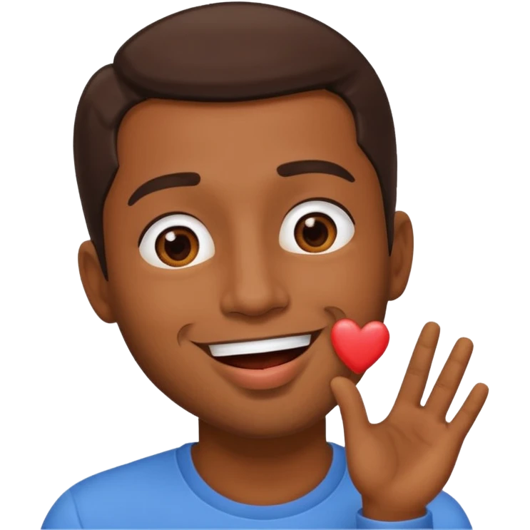 Un homme brun qui envoi un bisous emoji