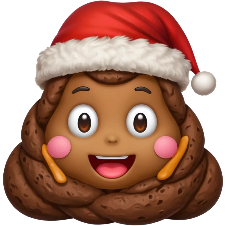 Poop wearing Christmas hat  emoji