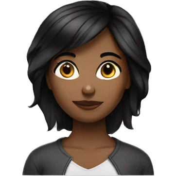 clean girl brown skin short black hair emoji