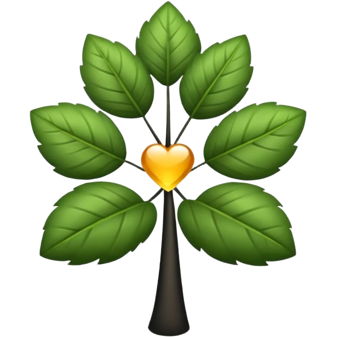 Un trébol de cinco hojas negro emoji