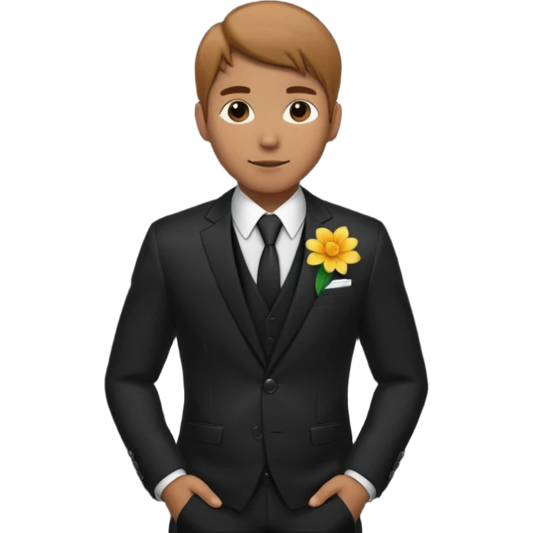 man with flower in his suit pocket emoji