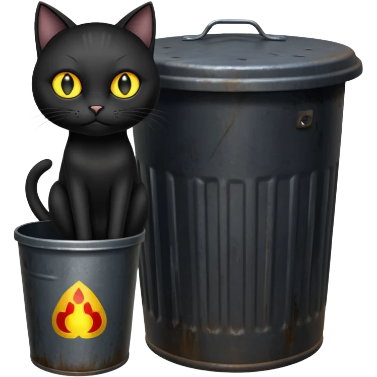 Schwarze Katze mit Tonne emoji